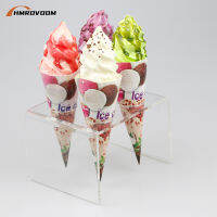 HMROVOOM โปร่งใส4ผู้ถืออะคริลิค Ice Cream Cone/ซูชิมือชั้นใส่โรล/กรวยอะคริลิคผู้ถือ