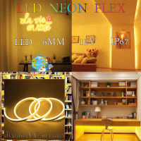 ไฟปีใหม่ ไฟประดับตกแต่ง ไฟเส้นLED Neon flex 2835 12Vไฟเส้นนีออนเฟล็ก ไฟท่อ 50เมตร แถมฟรีข้อต่อสาย+จุกปิดท้าย5ตัวพร้อมส่ง สีเหลืองYY