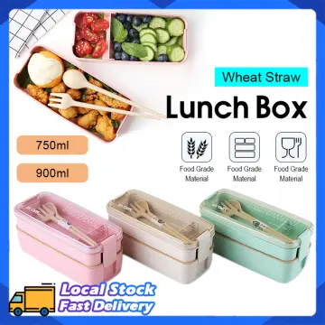 1pc 850ml Double-layer Kids Lunch Box With Utensils, Microwave Safe,  Perfect For Work/school
