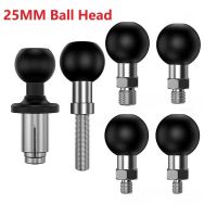 ✗❀♟ 1 นิ้ว Mirror Ball หัวอะแดปเตอร์ M6 M8 M10 สกรูสำหรับ Garmin Mount รถจักรยานยนต์ GPS โทรศัพท์ยึดรถสำหรับ Gopro Insta360 X3 ขาตั้ง