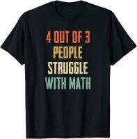 4ใน3คนต่อสู้ด้วยผ้าฝ้ายเสื้อยืดลาย Math