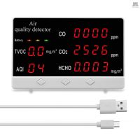 เครื่องตรวจจับคุณภาพอากาศ CO CO2 HCHO TVOC หน้าจอดิจิตอลความแม่นยําสูง