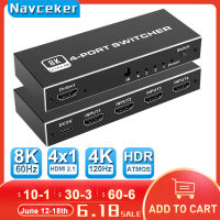 2023 Switcher HDMI 2.1เข้ากันได้4พัน120เฮิร์ต4 In 1ออก2 In 1ออก8พัน60เฮิร์ตสวิทช์ S Plitter อะแดปเตอร์ IR ระยะไกลสำหรับ PS5 PS4โปรเจคเตอร์