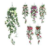 Rose Vine Flowers Hangings Flowers with Green Leaves Vines with Flowers Flower Wall Flower Garland Rose Vines for Backdrop Room Wedding and Ceremony heathly