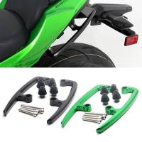 ที่วางแขนที่วางแขนอลูมิเนียม CNC รถจักรยานยนต์สำหรับ Kawasaki Z650 2017 2018บาร์จับผู้โดยสารที่นั่ง