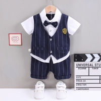 IENENS Summer Boys Clothing Sets 0-4 Years Baby Birthday Wear Outfits 2PCS Kids Short Sleeves Shirts + Shorts Children Clothes Party Suits