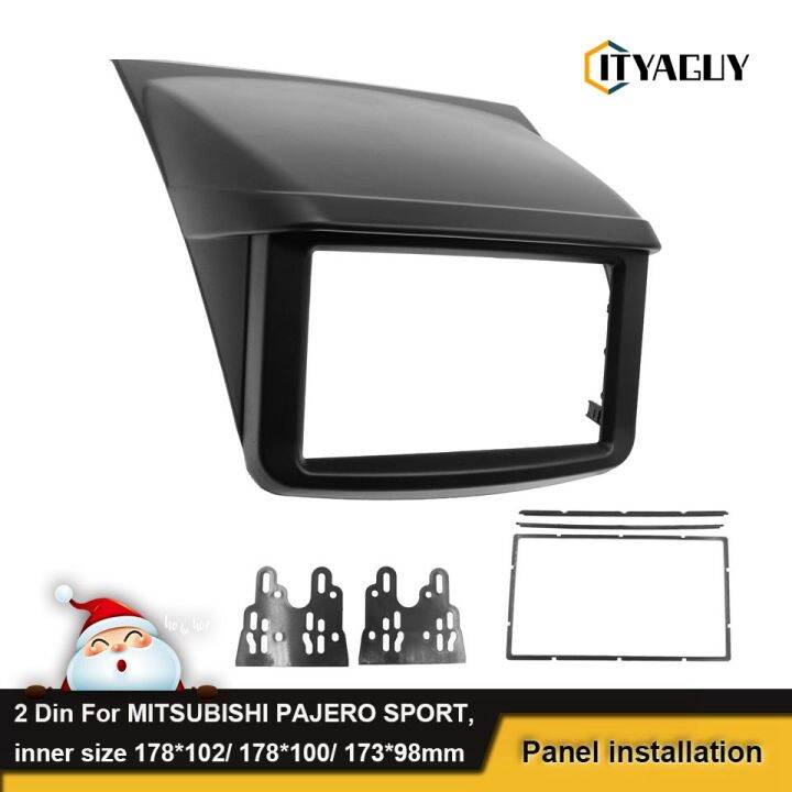 2-din-รถวิทยุ-fascia-สำหรับ-mitsubishi-pajero-sport-stereo-กรอบแผงติดตั้ง-dash-ติดตั้ง-bezel-trim