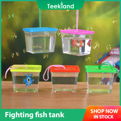 Teekland Fishes กล่องใส่ปลาพลาสติก,กล่องใส่สัตว์เลี้ยงแบบสายพานขนาดเล็กพกพาได้