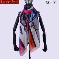 100% slik fashion luxurious horse printing Scarf summer for womens stoles wrap Hijab cape female scarves scarfs shawls and Shawl