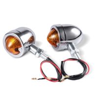 Universal Motorcycle Blinkers Chopper Cafe Racer Motorbike Turn Signal Lights Scooters Metal Indicator 12V Black Chrome Color