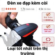 Đèn xe đạp thể thao siêu sáng có còi pin sạc usb chống nước đèn led T6