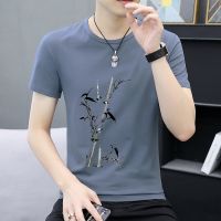 [COD] mens short-sleeved t-shirt trendy brand solid T-shirt large size bottoming wholesale