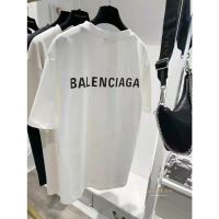 เสื้อยืดคุณภาพดี 2023 เสื้อยืดลำลองฤดูร้อนใหม่ Balenciaga เสื้อยืดแขนสั้นพิมพ์ตัวอักษรคอกลมแขนสั้นพิมพ์ผ้านุ่ม
