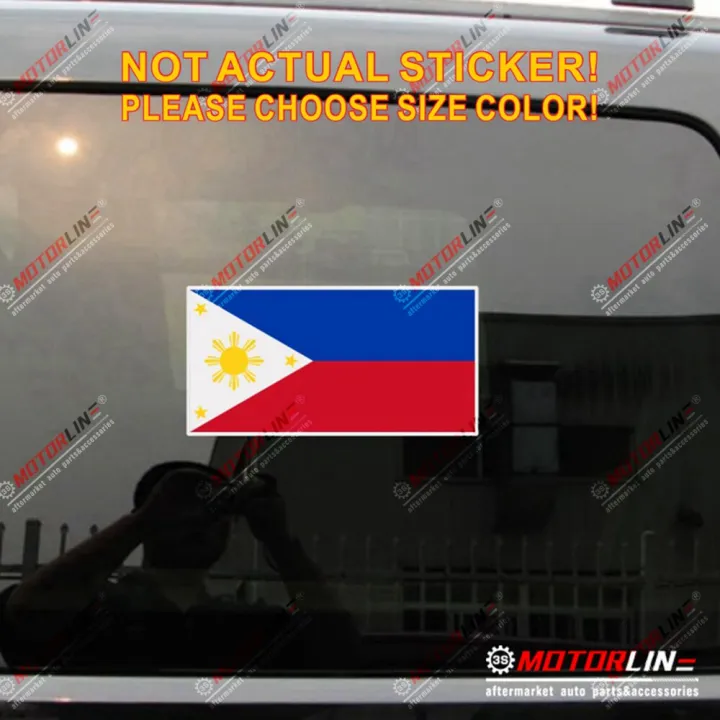 Philippines Flag Decal Sticker Car Vinyl Filipino Pilipinas Reflective