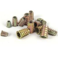 【cw】 10/20/30/50Pcs M4 M5 Zinc Alloy Thread Wood Insert Flanged Drive Nuts ！