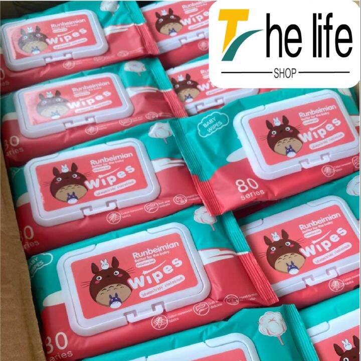 the-life-shopกระดาษทิชชู่เปียก-baby-จำนวน-10-ห่อ-สูตรบริสุทธิ์-ไม่มีแอลกอฮอล์และนำ้หอมผสม