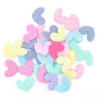 60Pcs Kawaii Glitter Little Heart Patches 2CM Padded Appliques for Clothes Sewing Supplies DIY Craft Decoration Sewing Machine Parts  Accessories