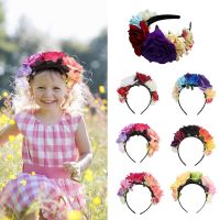 Headband Costume Rose Flower Crown Mexican Headpiece Birthday Party Decorations Kids Wedding Headwear For Bride