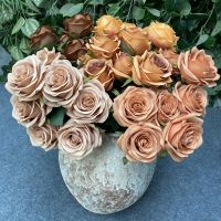 【cw】 9Roses Bouquet Artificial Fake SilkDusty PinkWhite Wedding Decoration ChristmasDisplayFall Color