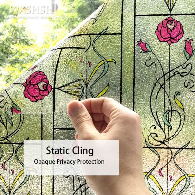 1/2/3/5M Window Film Static Cling Stained Glass Stickers Block Decorations Iron