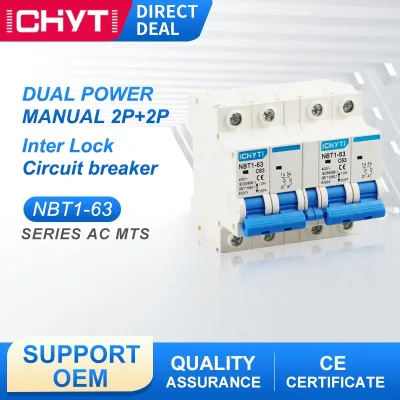 ICHYTI NBT1 63 2P 2P 63A Manual Transfer Switch Interlock Circuit Breaker MTS 400V 50/60Hz Dual Power Min MCB Controller