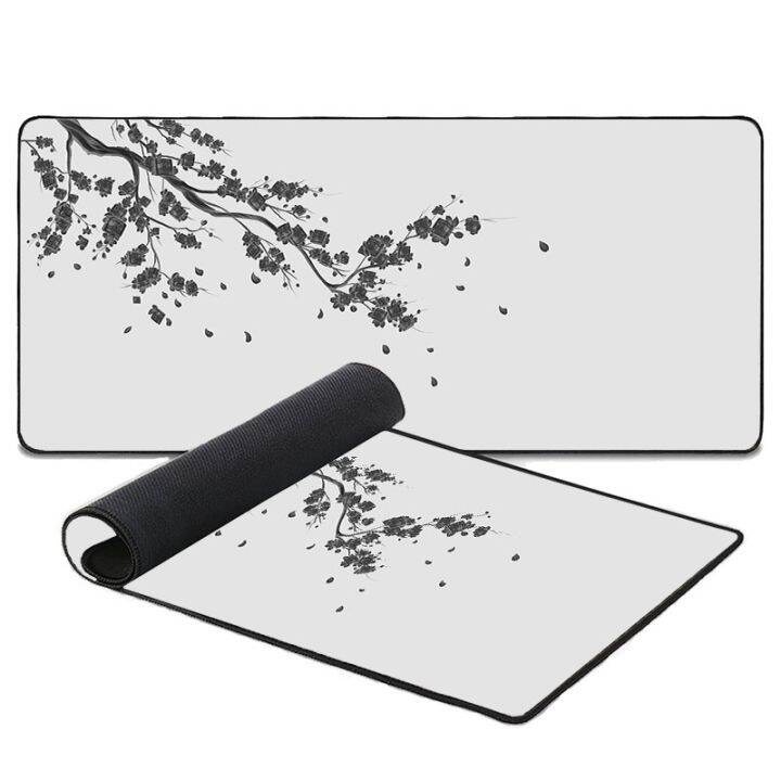 japanese-style-gaming-mouse-pad-pink-sakura-mousepads-black-white-xxl-large-desk-mat-torii-art-mouse-mats-rugs-for-laptop-gamer