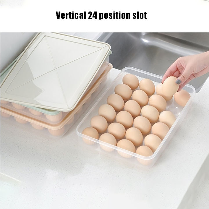 24-grid-egg-box-refrigerator-egg-holder-egg-storage-container-sealed-egg-tray-dustproof-egg-organizer-24-grid-egg-box-protective-egg-keeper-portable-egg-carrier-egg-carton-with-lid-stackable-egg-bin-c