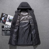 Mens Winter Thickened Down Jacket Warm Down Outwear Coat 2021 New Male Fashion Long White Duck Hooded Down Parkas Plus Size 5XL