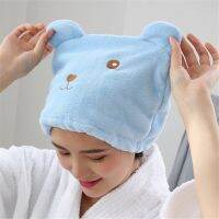 Superfine fiber hair scarf shower hat cartoon cat dry hair hat childrens hat