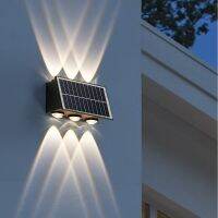 Super Big Solar Wall Lamp Outdoor 6LED Warm Light Waterproof Up And Down Luminous Lighting Balcony Yard Garden Decoration Lights