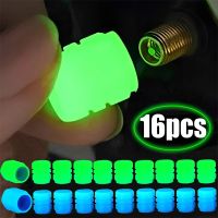 16pcs Car Luminous Tire Valve Caps Tyre Rim Stem Covers Fluorescent Night Glowing Dust-proof Decorative Motorcycle Bicycle Bike Wheel Covers