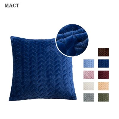 hot！【DT】□  MACT Corduroy Soft Throw Cover Color Pillowcase for Sofa Leaves Cushion 45x45cm