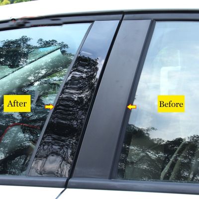 สติกเกอร์แต่งหน้าต่างพีซีรถคอลัมน์กลางกลางสำหรับ Mazda 6 GG GH GJ GL 2002-2012ตกแต่ง B C อุปกรณ์เสริมแถบเสา