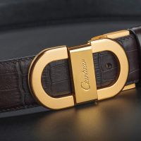 ☁✔☼ Ciartuar Leather Belts for Men Genuine Leather Belt Mens Luxury Designer Belt Waist Gold Wedding belts Metal Casual Black belt