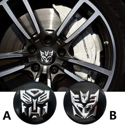 4Pcs 56Mm Transformers Autobots Decepticons ศูนย์ล้อรถสติกเกอร์สติ๊กเกอร์ติดล้อหมวกสติกเกอร์