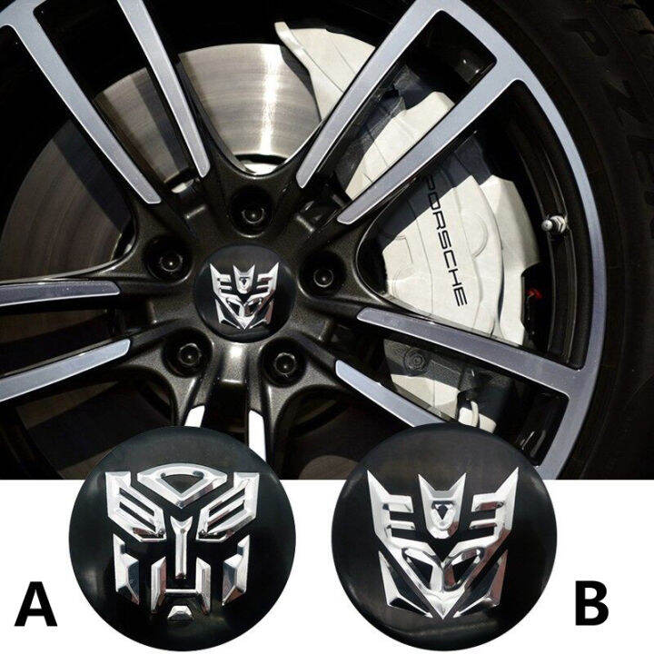 4pcs-56mm-transformers-autobots-decepticons-ศูนย์ล้อรถสติกเกอร์สติ๊กเกอร์ติดล้อหมวกสติกเกอร์