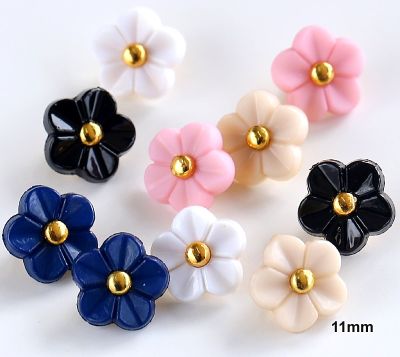 20pcs/lot Size:11mm Color Flowers Shirt Buttons 5 Colors Rhinestone Resin Button Accessories Sewing Garment (SS-986) Haberdashery