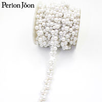 1 Yard White Pearl trim Decorated Silver beads Chain Decorative Band DIY Bridal Wedding Sash Shoe Decorative Accessory ML167