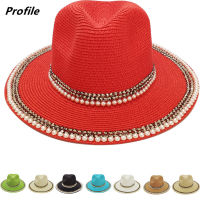 Sun hat pearl diamond accessories summer straw hat ladies sun hat men beach hat outdoor fashion jazz hat шапка женская