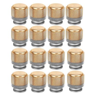 16 Pack Cabinet Knob with Screws Gold and Gray Cabinet Handles with Diamond Pattern