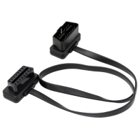 THLB0P 2X Car Elbow Obd2 16 Pin Male to Female Flat Diagnostic Extension Cable Connector Connector