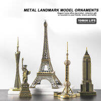 【❗】 Jime Shops Tomor Life Alloy Bronze Tone Paris Eiffel Tower รูปปั้น Vintage Figurine ตกแต่งบ้านโลหะหัตถกรรมอาคารรุ่น Tower