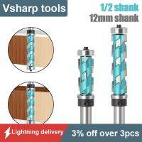 Vsharp Spiral Flush Trim Router Bits Set เครื่องมืองานไม้ 1/2 นิ้ว 12 มม. ก้านอัดตัด End Mill Face Wood Milling Cutter