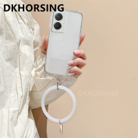 DKHORSING ปลอกอ่อนใสสำหรับ VIVO Y27 Y36 Y78 5G Y02A Y02T Y02S Y02 Y35 Y16 Y22 TPU ฝาหลังป้องกันเลนส์กล้อง VIVOY27 4G 5G 2023แฟชั่นเคสโทรศัพท์ Vivo Y36พร้อมสายรัด