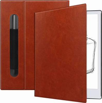 KuRoKo Slim Lightweight Book Folios Leather Case Cover For Remarkable 2 (Brown)