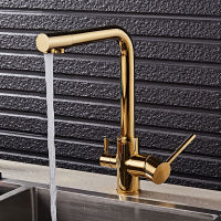 Gold Kitchen Faucets With Filtered Water Deck Mounted Drinking Water Mixer Tap ss Gold Kitchen Faucet Filter