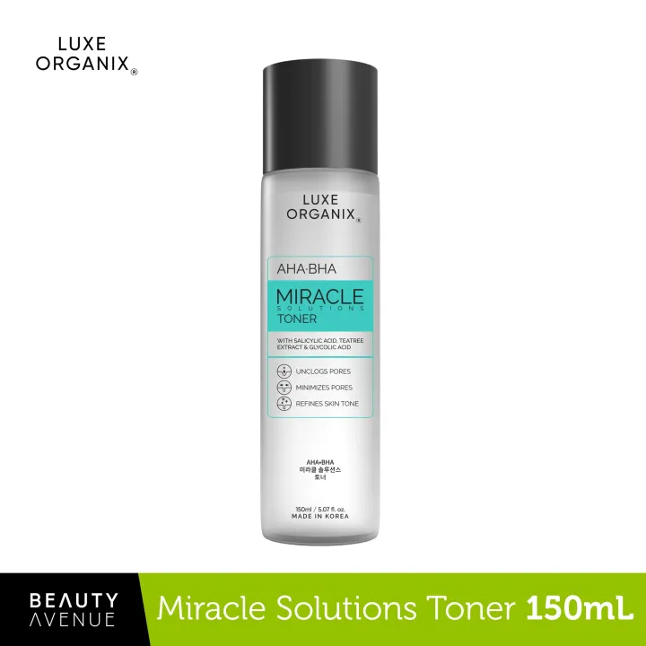 Luxe Organix Miracle Solutions Aha/Bha Pore Toner 150Ml | Lazada PH