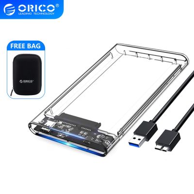 ORICO 2.5" USB 3.0 SATA HDD Box HDD Hard Disk Drive External HDD Enclosure Transparent Case Tool Free 5Gbps Support 2TB (2139)