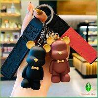 Gw พวงกุญแจแฟชั่นยุโรปเหนือหมีผูกโบว์ พวงกุญแจหมี จี้ห้อยกระเป๋า  keychain