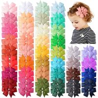 【CC】﹊✲  10pcs/lot Baby Hair Bows Hairpins 3.2  Grosgrain Toddler Children Kids Accessories Gifts